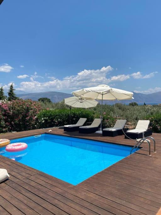 Georges Villa Galaxidi, Family, Pool And Garden Exterior photo